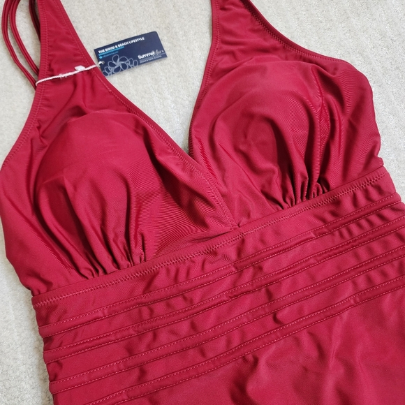 2/$100 inc free shipping NWT Summer Mae Monokini Swimsuit XXL Red Tummy Control - Picture 4 of 12
